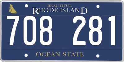 RI license plate 708281