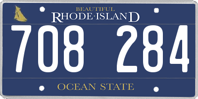 RI license plate 708284
