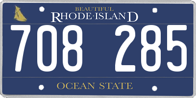 RI license plate 708285