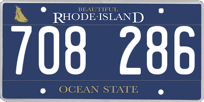 RI license plate 708286