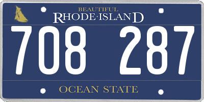 RI license plate 708287
