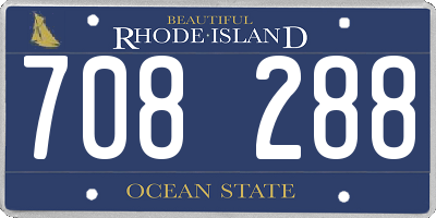 RI license plate 708288