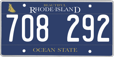 RI license plate 708292