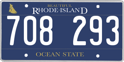 RI license plate 708293