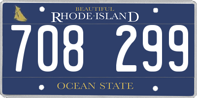 RI license plate 708299