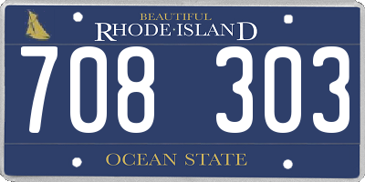 RI license plate 708303