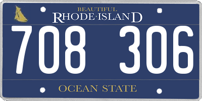 RI license plate 708306