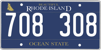 RI license plate 708308