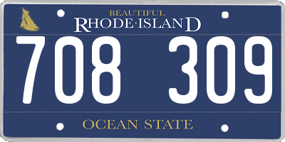 RI license plate 708309