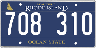 RI license plate 708310