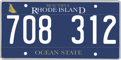RI license plate 708312