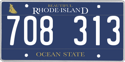 RI license plate 708313