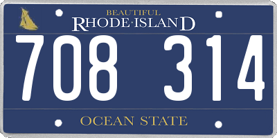 RI license plate 708314