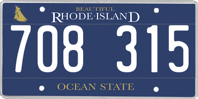 RI license plate 708315