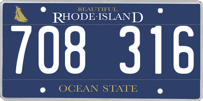 RI license plate 708316