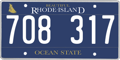 RI license plate 708317