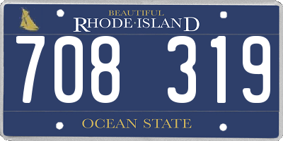 RI license plate 708319