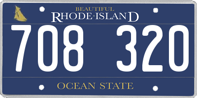 RI license plate 708320