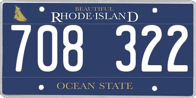 RI license plate 708322