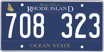 RI license plate 708323