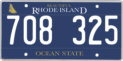 RI license plate 708325