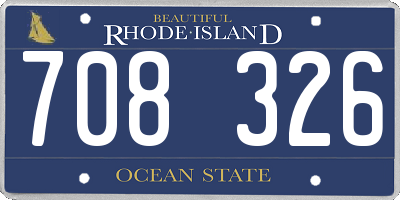 RI license plate 708326