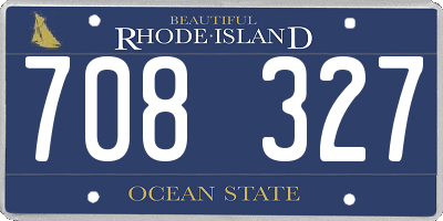 RI license plate 708327
