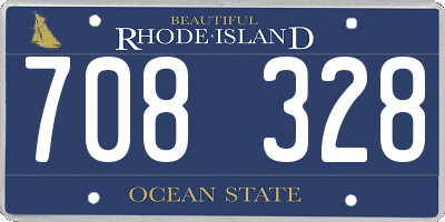 RI license plate 708328