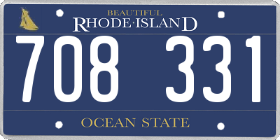 RI license plate 708331