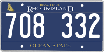 RI license plate 708332