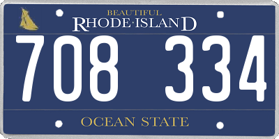 RI license plate 708334