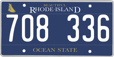 RI license plate 708336
