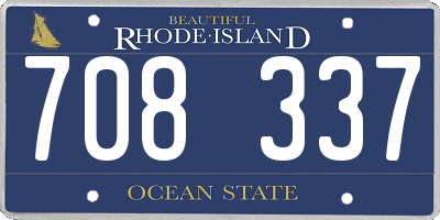 RI license plate 708337