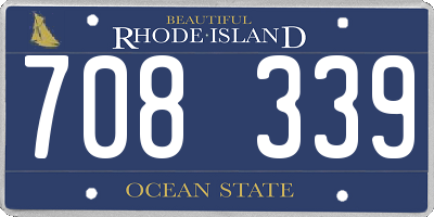 RI license plate 708339