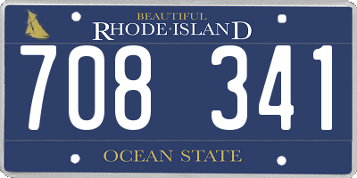 RI license plate 708341