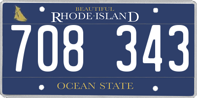 RI license plate 708343