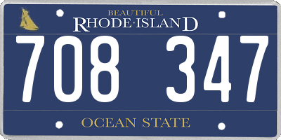 RI license plate 708347