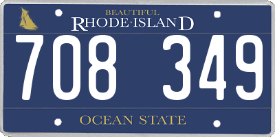 RI license plate 708349