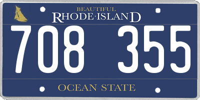 RI license plate 708355