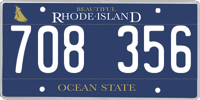 RI license plate 708356