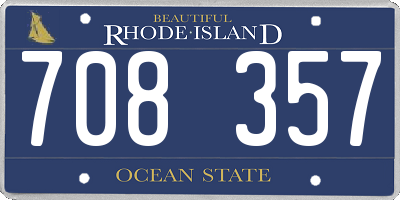 RI license plate 708357