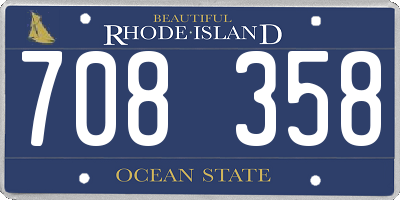 RI license plate 708358