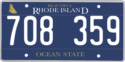 RI license plate 708359