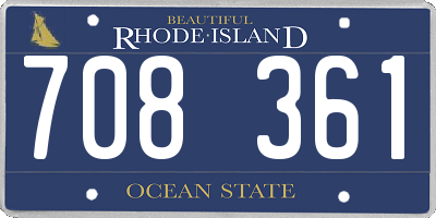 RI license plate 708361