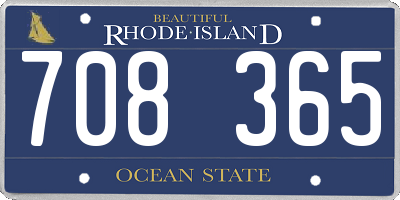 RI license plate 708365