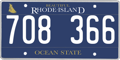 RI license plate 708366