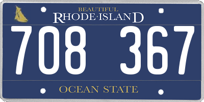 RI license plate 708367