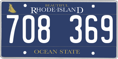 RI license plate 708369