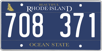RI license plate 708371