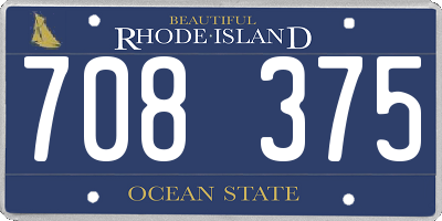 RI license plate 708375